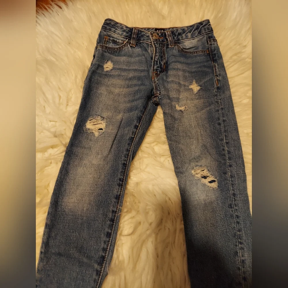 GAP Denim Regular Girlfriend Ripped Distressed Jeans Girls Size 5 Denim